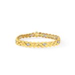 18K Yellow Gold Cobra Diamond Bracelet