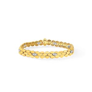 18K Yellow Gold Cobra Diamond Bracelet