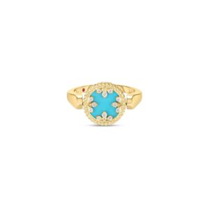 18K Turquoise Venetian Medallions Small Reversible Ring