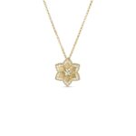 18K Yellow Gold Vernazza Diamond Edge Flower Long Necklace