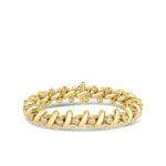 18K Yellow Gold Designer Gold Reversible Twisted Link Diamond Bracelet