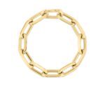 18K Yellow Gold Designer Gold Thick Paperclip Bracelet