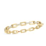 18K Yellow Gold Navarra Hard Chain Link Diamond Bangle