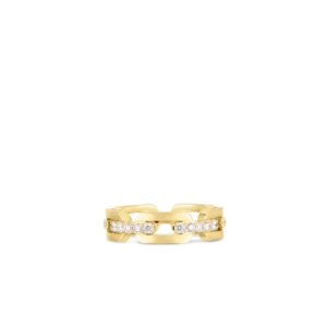 18K 6.5 Navarra Hard Chain Link Diamond Ring