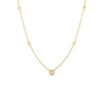 18K Yellow Gold Designer Gold Diamond Alternating Bead Necklace