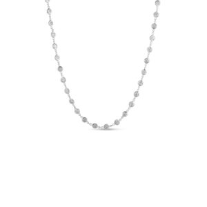 18K White Gold Diamonds By The Inch Continuous Station Necklace