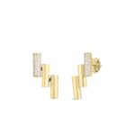 18K Yellow Gold Domino Diamond Accent Earrings