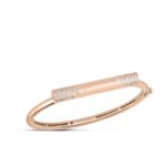 18K Rose Gold Domino Speckled Diamond Bar Bangle