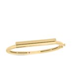 18K Yellow Gold Domino Diamond Accent Bar Bangle