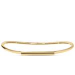 18K Yellow Gold Domino Diamond Accent Bar Collar Necklace