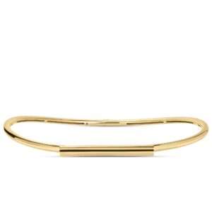 18K Yellow Gold Domino Diamond Accent Bar Collar Necklace