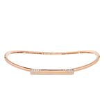 18K Rose Gold Domino Speckled Diamond Bar Collar Necklace