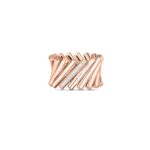 18K 6.5 Domino Diamond Accent Wide Ring