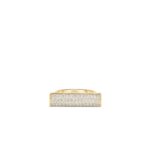 18K Yellow Gold Domino Pavé Diamond Bar Ring