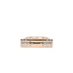 18K Rose Gold Domino Speckled Diamond Bar Ring
