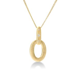 18K Yellow Gold Duchessa Diamond Oval Necklace