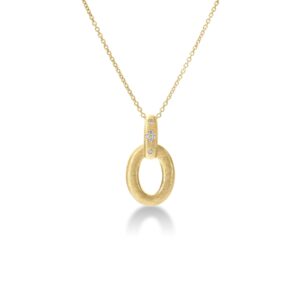 18K Yellow Gold Duchessa Diamond Oval Necklace