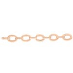 18K Rose Gold Duchessa Satin Large Oval Link And Diamond Accent Bracelet