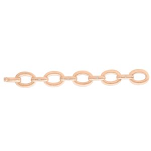 18K Rose Gold Duchessa Satin Large Oval Link And Diamond Accent Bracelet