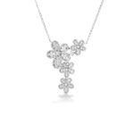 18K White Gold Jasmine Pavé Diamond Multi Flower Necklace