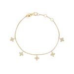 18K Yellow Gold Love In Verona Dangling Flower Station Bracelet