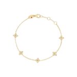 18K Yellow Gold Love In Verona Flower Station Bracelet