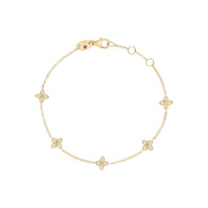 18K Yellow Gold Love In Verona Flower Station Bracelet