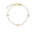 18K Yellow Gold Love In Verona Flower Station Bracelet