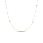 18K Rose Gold Love In Verona 10 Station Flower Long Necklace