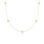 18K Yellow Gold Love In Verona Flower Station Necklace