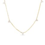 18K Yellow Gold Diamonds By The Inch Flower Station Necklace