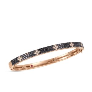 18K Rose Gold Love In Verona Black And White Diamond Bangle