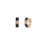 18K Rose Gold Love In Verona Diamond And Enamel Hoop Earrings