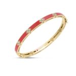 18K Yellow Gold Love In Verona Diamond And Enamel Bangle