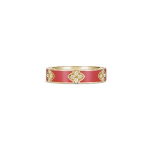 18K Yellow Gold Love In Verona Diamond And Enamel Ring
