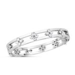 18K White Gold Love In Verona Diamond Open Frame Bangle
