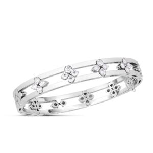 18K White Gold Love In Verona Diamond Open Frame Bangle