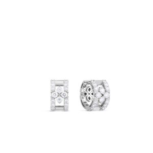 18K White Gold Love In Verona Diamond Open Frame Hoop Pavé Earrings