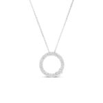 18K White Gold Love In Verona Pavé Diamond Circle Necklace
