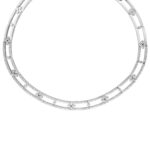 18K White Gold Love In Verona Open Frame Pavé Diamond Collar Necklace