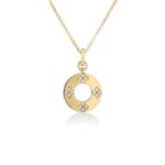 18K Yellow Gold Love In Verona Diamond Flower Circle Necklace
