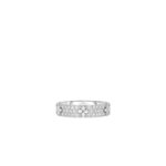 18K White Gold Love In Verona Pavé Diamond And Polished Flower Ring
