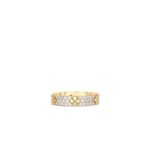 18K Yellow Gold Love In Verona Pavé Diamond And Polished Flower Ring