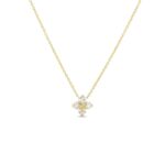 18K Yellow Gold Love In Verona Diamond Flower Necklace
