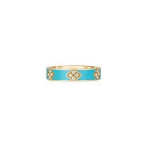 18K Yellow Gold Love In Verona Diamond And Enamel Ring