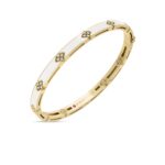 18K Yellow Gold Love In Verona Diamond And Enamel Bangle