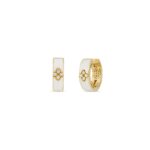 18K Yellow Gold Love In Verona Diamond And Enamel Hoop Earrings