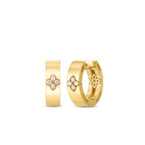18K Yellow Gold Love In Verona Diamond Hoop Earrings