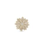 18K Yellow Gold Margherita Pavé Diamond Flower Ring