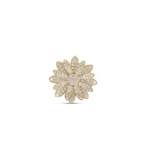 18K Yellow Gold Margherita Pavé Diamond Flower Ring